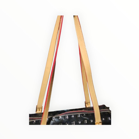 Arcadia Black & Beige Patent Leather Shoulder Bag One Size - Picture 8 of 13